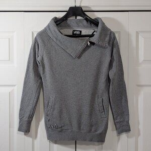 Vans of the Wall Women's High Cowl Neck Grey Sweater - 1/4 zip - Size XS